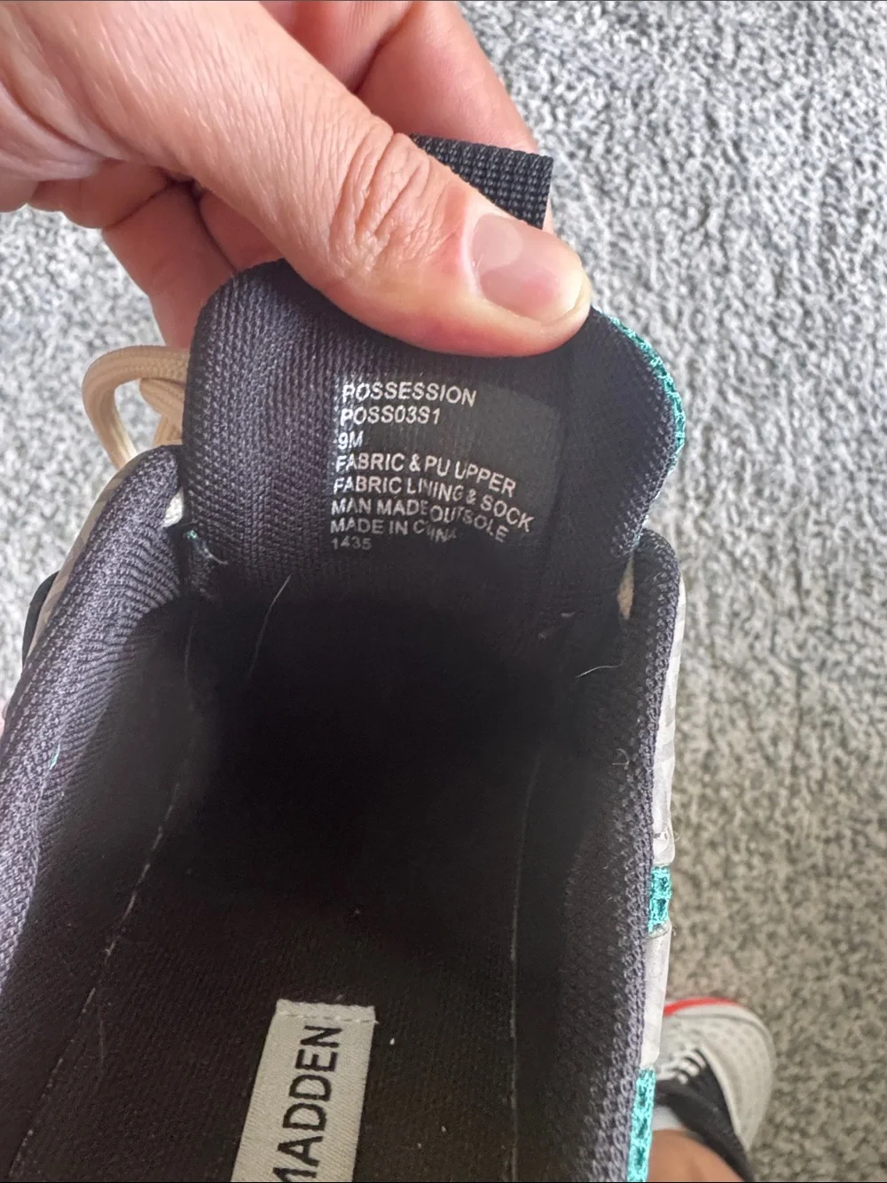 Steve Madden Gray Teal Athletic Sneakers with Cream Laces